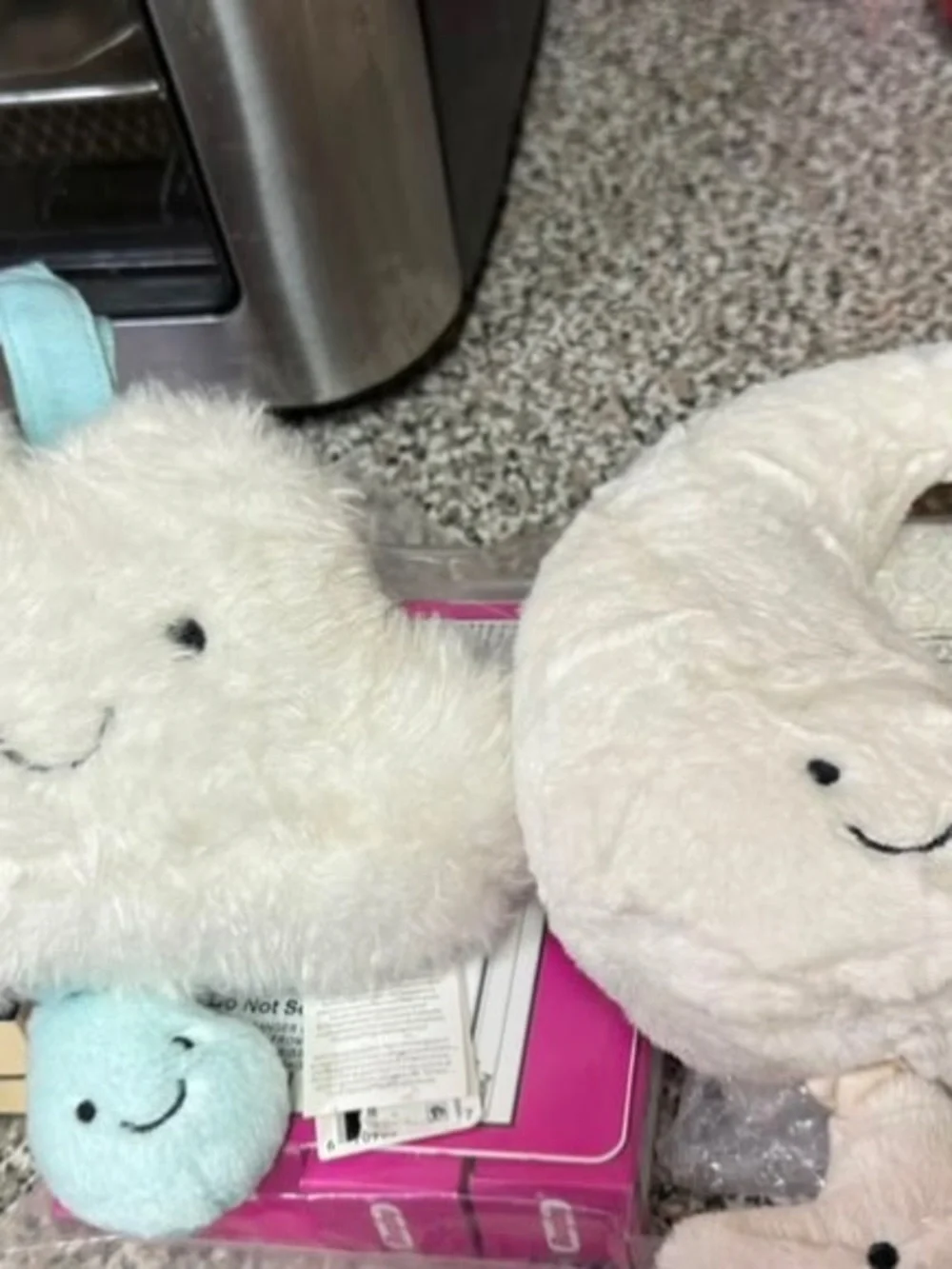 Jellycat White Cloud and Crescent Moon Plush Pet Toys with Light Blue Tag